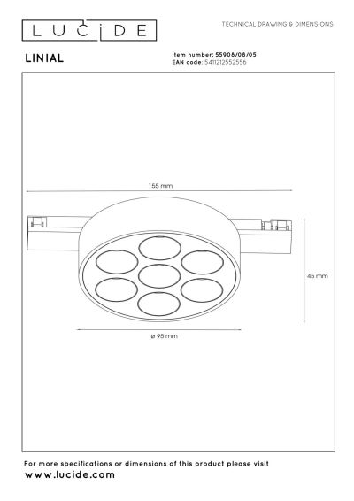 Lucide Premium LINIAL XAVI - 1-Circuit lighting system/ Smart Rail Lighting - Smart - 48V Track - LED -Champagne
